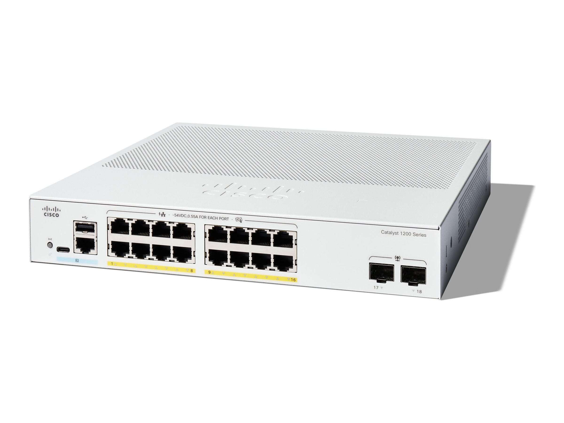 Cisco Catalyst C1200-16P-2G Managed Switch 16 Ports PoE+ 2x SFP Weiß