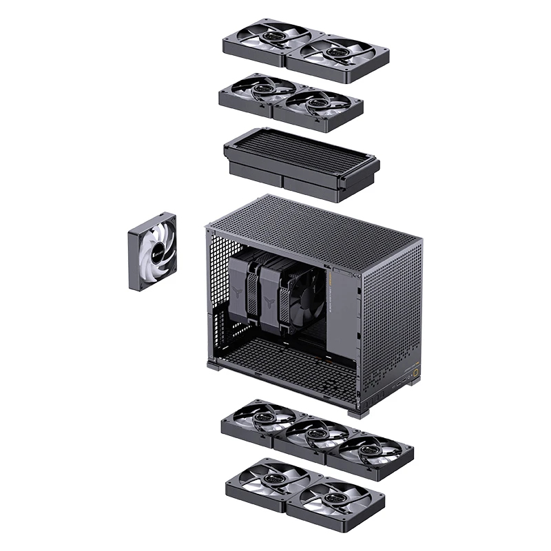Jonsbo D32 PRO Midi Tower PC-Gehäuse Micro-ATX Tempered Glass Schwarz