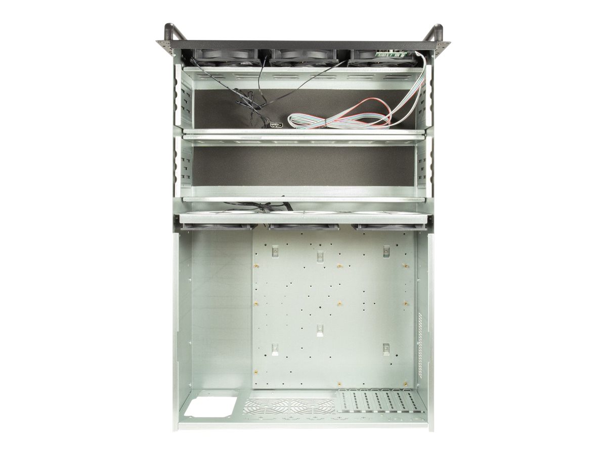 Inter-Tech 4F28 Mining 4U Rack-Gehäuse E-ATX Schwarz, Silber
