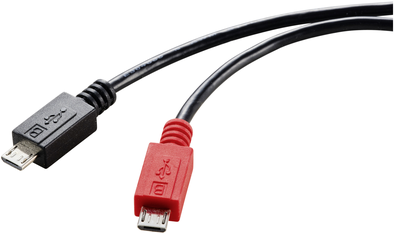 Renkforce USB-Kabel USB 2.0 USB-Micro-B Stecker, USB-Micro-B Stecker 0.30 m Schwarz mit OTG-Funktion RF-5771772 (RF-5771772)