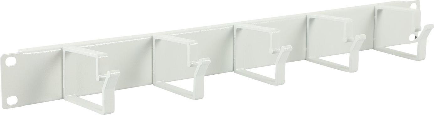 Lanview 1U 19" CABLE ORGANIZER PANEL, 5 HOOK WHITE (RAO100WH)