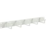 Lanview 1U 19" CABLE ORGANIZER PANEL, 5 HOOK WHITE (RAO100WH)