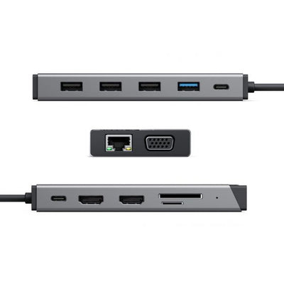 ALOGIC DV3 12-in-1 Mini-Dockingstation USB-C Space-grau