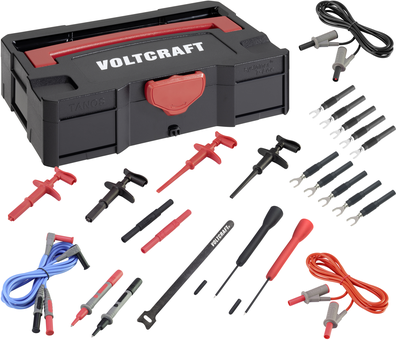 VOLTCRAFT Industrie Sicherheits-Messleitungs-Set Krokos, Haken, Klemmschuhe, Messnadeln, System Koffer (VC-8085020+VC-8063390-Set)