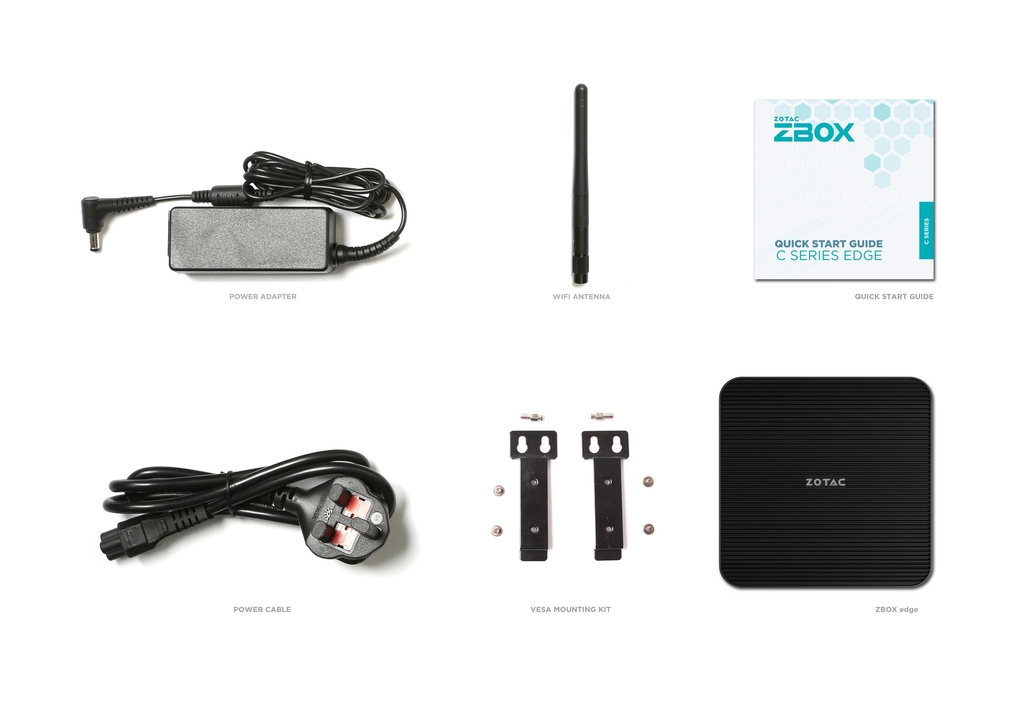 ZOTAC ZBOX C Series CI343 Edge Barebone Mini-PC Schwarz
