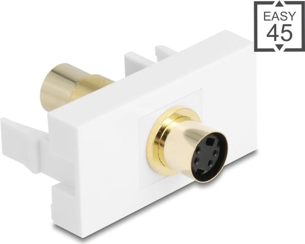 Delock Easy 45 Modul Mini-DIN 4 Pin Buchse zu vergoldet weiß (90872)