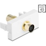 Delock Easy 45 Modul Mini-DIN 4 Pin Buchse zu vergoldet weiß (90872)