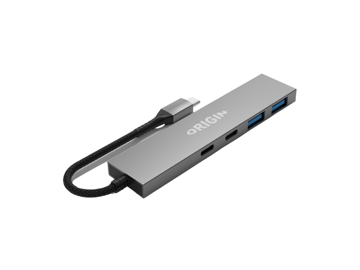 Origin Storage OS-HUB-USB3/C 4-Port USB-Hub 2x USB 3.2 2x USB-C Gen 1 Grau