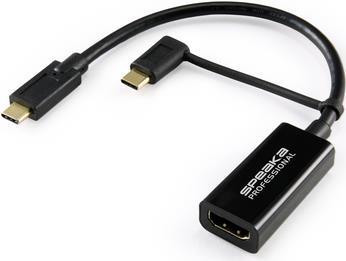 SpeaKa Professional SP-9015340 Videokabel-Adapter 0,15 m USB Typ-C HDMI Schwarz (SP-9015340)