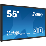 iiyama ProLite TF5539AS-B1AG, 24/7, 138,6cm (54,6''), Projected Capacitive, 4K, USB, RS232, Ethernet, Android, Kit (USB) Touchmonitor (Seitenverhältnis: 16:9), Bildschirmdiagonale: 138,6 cm (54,6''), Projected Capacitive, Auflösung: 3840x2160 Pixel, VESA Mount (400x400 mm), Reaktionszeit: 8ms, Helligkeit 500cd, Blickwinkel 178/178°(H/V), Kontrast: 1200:1, Anschluß: USB (Typ A, 2x), RS232, Ethernet, Audio, Display-Port, HDMI, Android (11), inkl.: Kabel (USB, HDMI, Display Port), Netzteil, Netzkabel (EU, UK), Fernbedienung, QSG (TF5539AS-B1AG)