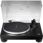 Audio-Technica AT-LP5X. Typ: Plattenspieler mit Direktantrieb, Betrieb: Manuell, Produktfarbe: Schwarz. Form: S-förmiger Tonarm. Netzteiltyp: AC, Stromverbrauch (in Betrieb): 3 W, Netzteil Eingansgsspannung: 100 - 240 V. Breite: 450 mm, Tiefe: 352 mm, Höhe: 157 mm. Mitgelieferte Kabel: RCA,USB, Accessories inklusive: AC adapter (AT-LP5X)