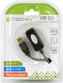 USB 2.0 Aktives Verlängerungskabel, 10 m Hersteller: Techly (IUSB-REP10TY)