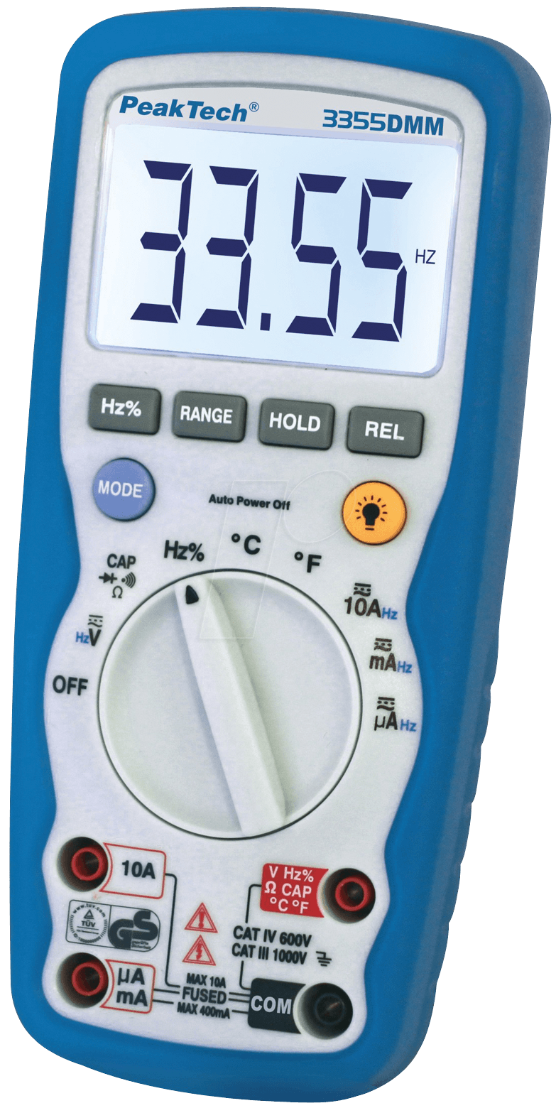 PeakTech Digital-Multimeter RMS 4000 Stellen 1000 VAC 1000 VDC 10 ADC (PeakTech 3355)