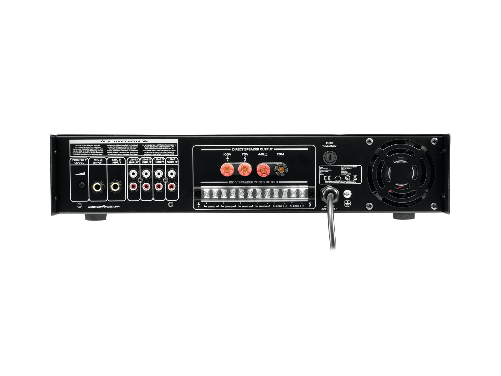 Omnitronic MPVZ-180.6P Mischverstärker 180 W Schwarz