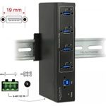 DeLock External Industry Hub 4 x USB 3.0 Type-A with 15 kV ESD protection (63309)