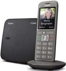 Gigaset Schnurloses Telefon analog CL660 Freisprechen, Headsetanschluss Anthrazit, Schwarz (S30852-H2804-B101)