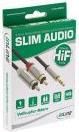 Slim Audio Kabel Klinke 3,5mm ST an 2x Cinch ST - 1m (S-99241)