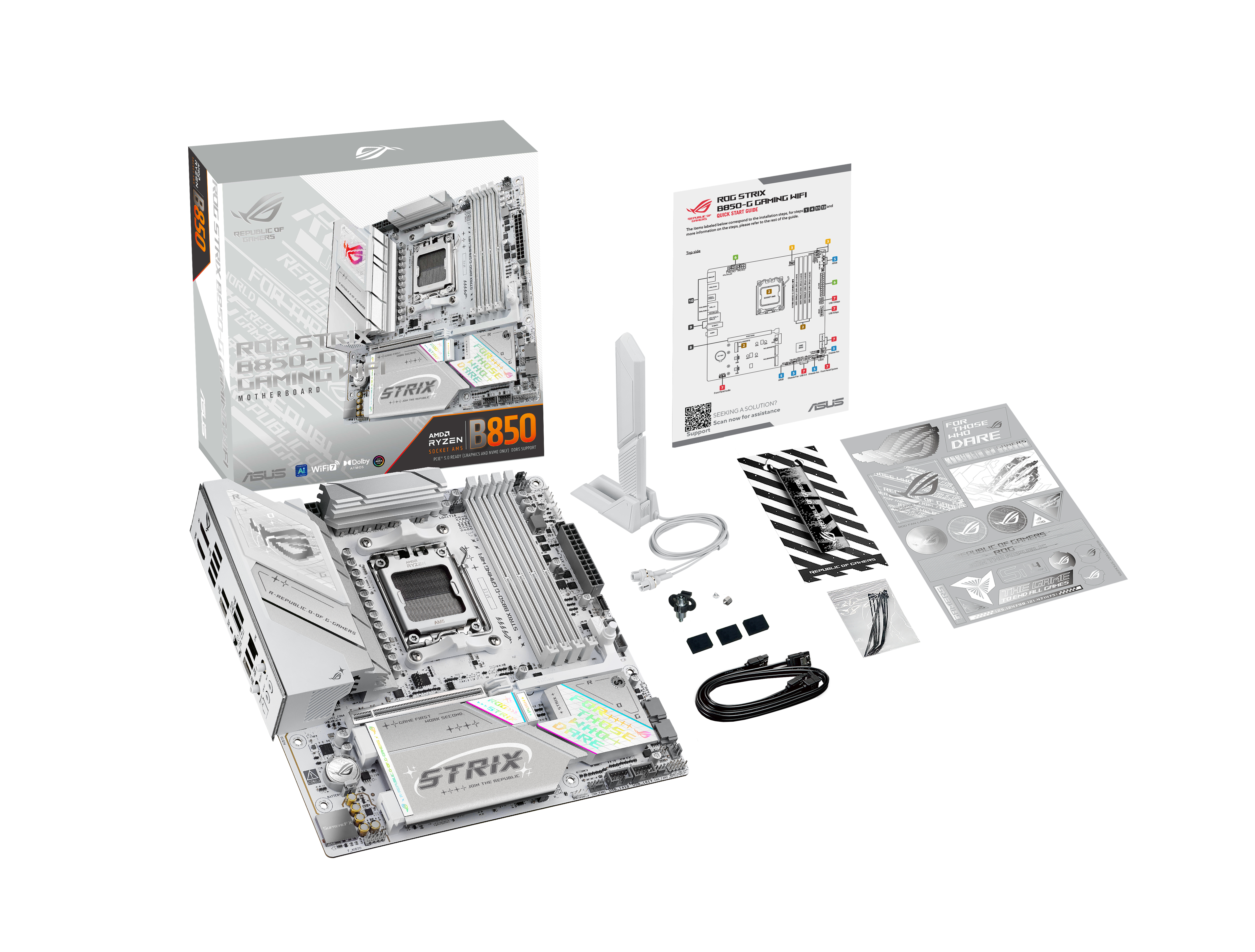 ASUS ROG STRIX B850-G GAMING WIFI Mainboard Micro ATX AMD B850 Socket AM5 Weiß