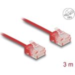 Delock RJ45 Netzwerkkabel Cat.6 UTP Ultra Slim 3 m rot mit kurzen Steckern (80819)