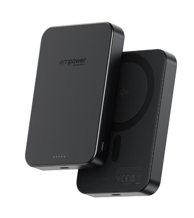 PanzerGlass empower EM82609 Powerbank – 10000 mAh – Qi2 Wireless Charging – MagSafe-kompatibel – USB-C 20W – Space Black (EM82609)