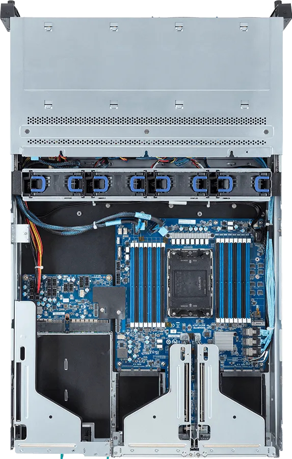 Giga Computing Barebone R263-S30-ABH2 2U Server Intel C741 LGA 4677 DDR5 Schwarz, Grau