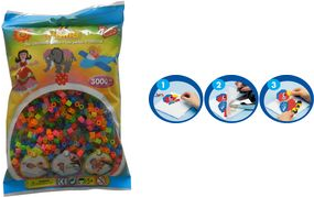 Hama Bügelperlen midi "Transparent-Neonmix", im Beutel Durchmesser Bügelperle midi: 5,0 mm - 1 Stück (201-80)