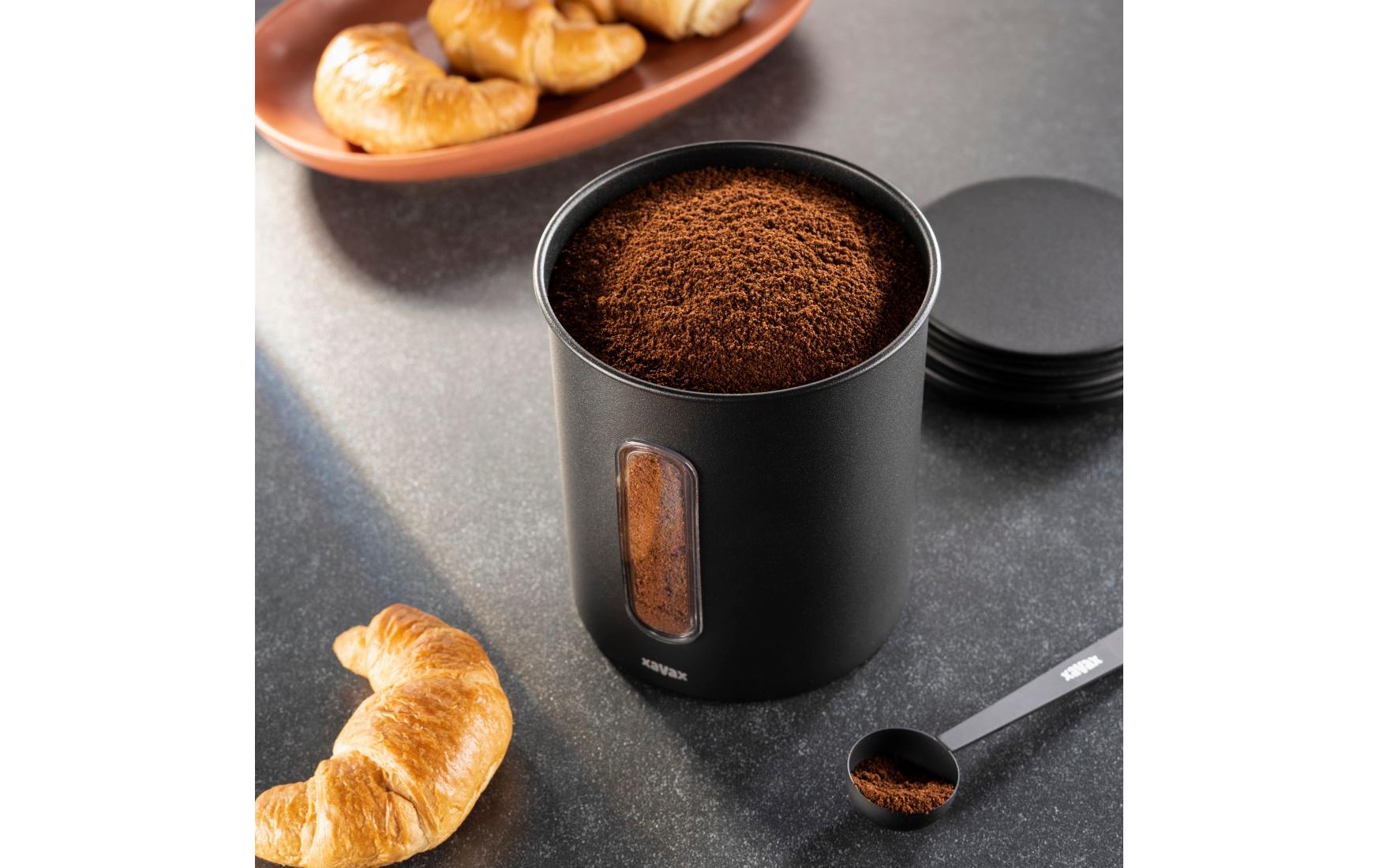 Xavax 00111275 Kaffeedose Stahl Rund 0,7 l Schwarz