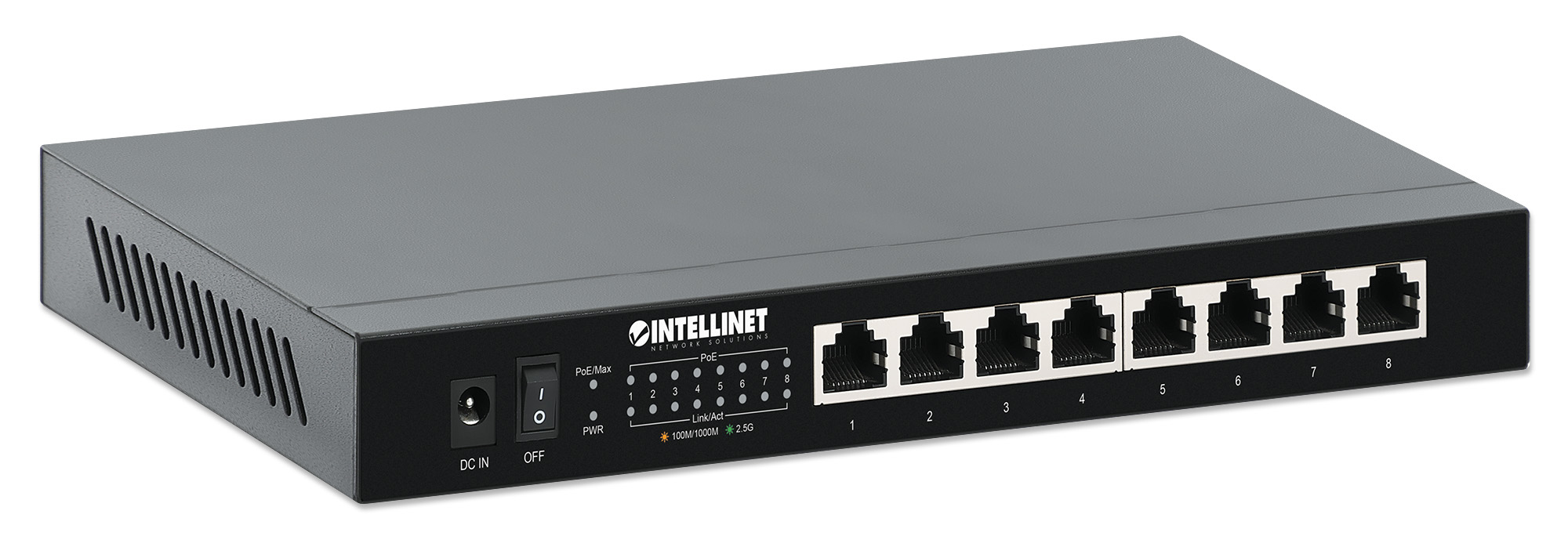 Intellinet 561938 8-Port 2.5G Ethernet PoE+ Switch Schwarz