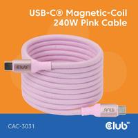 Club 3D USB-C Magnetic-Coil 240W PD3.1 Pink Cable Fast Charging (CAC-3031)