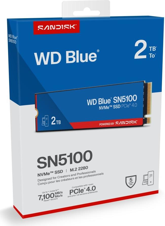 SanDisk 2TB WD BLUE SN5100 NVME SSD - Flash-Speicher (WDBS4F0020BNC-WRSN)