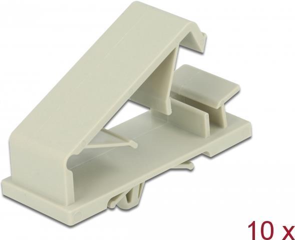 DeLOCK Kabelhalter Grau (Packung mit 10) (60186)