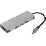 iBox IUH3RJ4K Notebook-Dockingstation & Portreplikator USB 3.2 Gen 1 (3.1 Gen 1) Type-C Power Delivery 100W Silber (IUH3RJ4K)