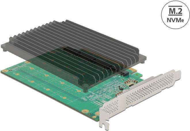 Delock PCI Express x16 Card to 4 x internal NVMe M.2 Key M (90054)