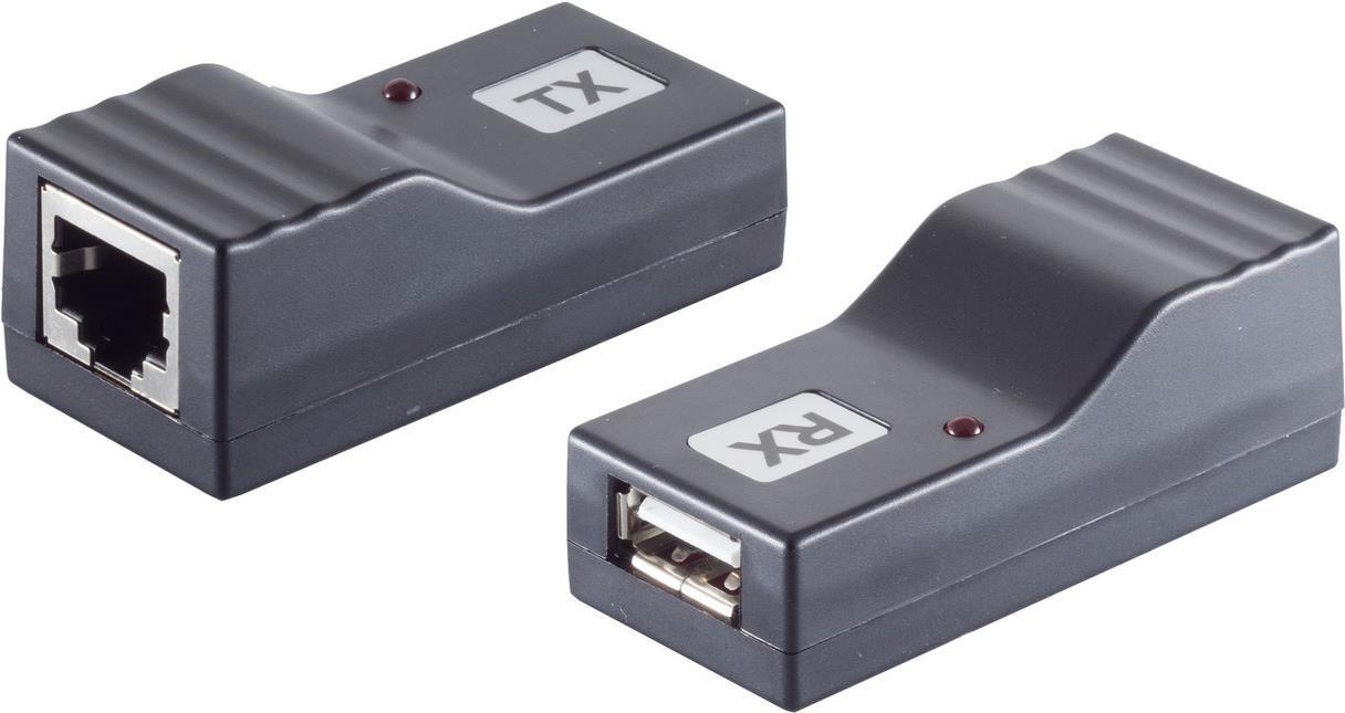 S/CONN maximum connectivity USB-Verlängerungs SET über Cat 5e / Cat 6 Kabel Übertragung bis zu 50m, kein Netzteil erforderlich (75608)