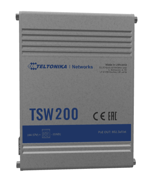 Teltonika TSW200 Switch unmanaged 8 x 10/100/1000 PoE+ 2 x SFP IP30 Aluminium