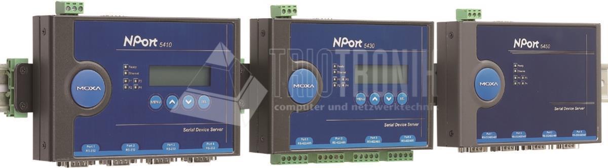 MOXA Industrial Ethernet Serial Device Server, 4 Port 4 x 5 Pol Terminal Blocks als RS-485-422 Ansch