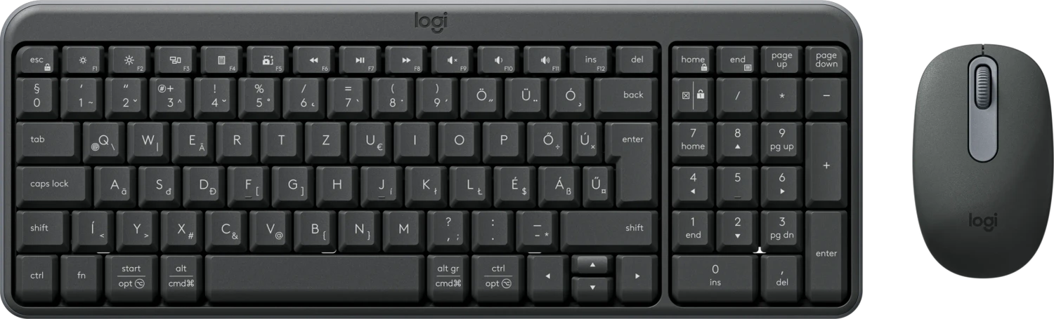 Logitech MK250 Kabelloses Tastatur- und Maus-Set QWERTZ Ungarisch Graphit 10m Reichweite