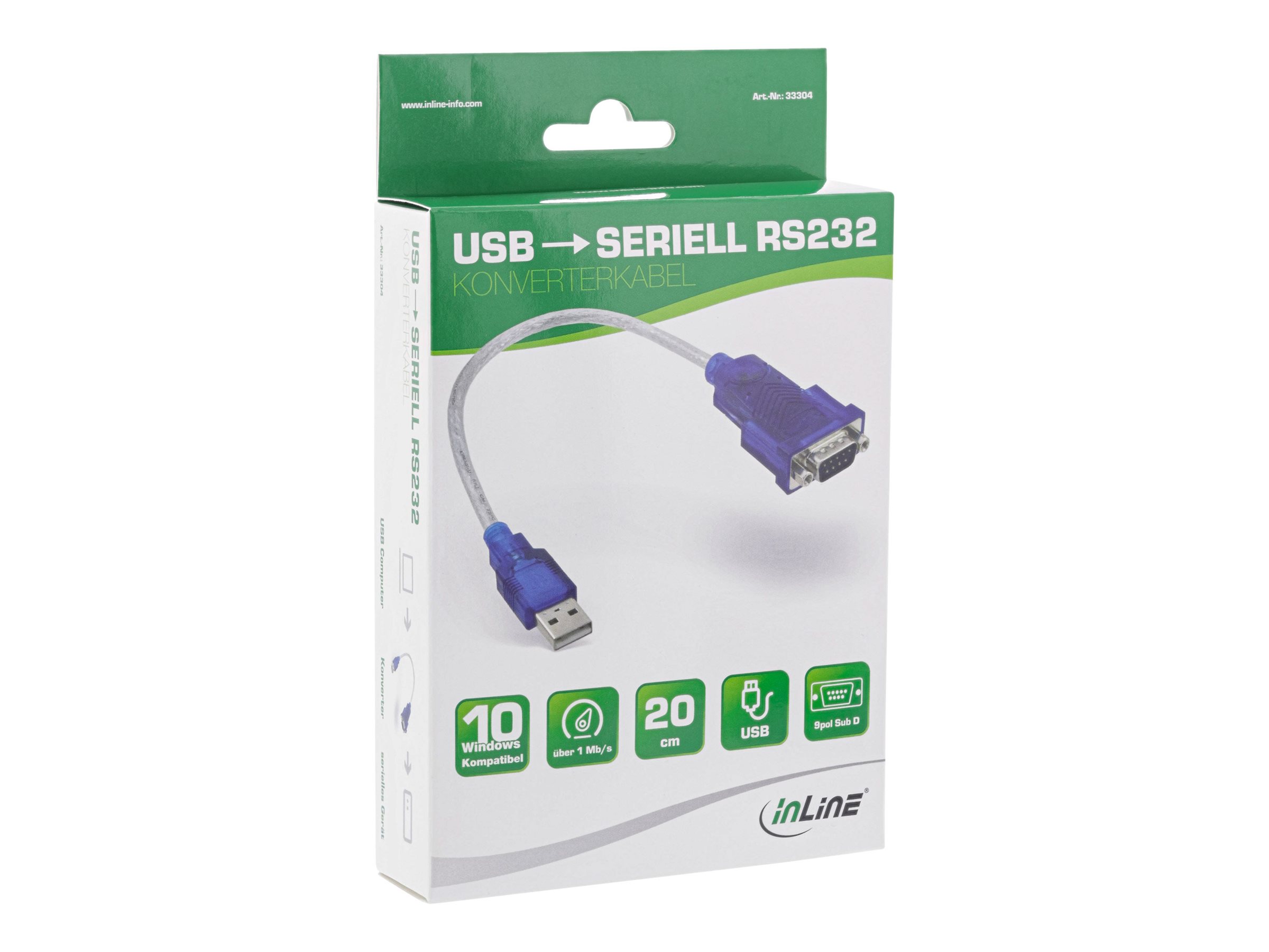 InLine USB->Serial Converter 0,2 m Blau