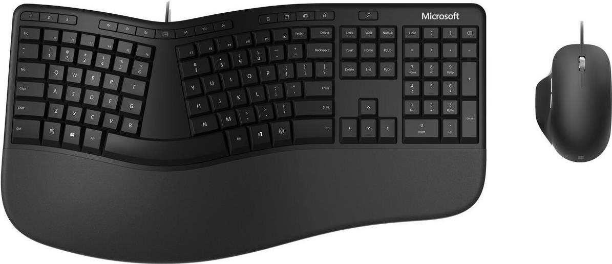 Microsoft Ergonomic Desktop Tastatur Maus enthalten Büro USB QWERTY Nordisch Schwarz (RJU-00009)