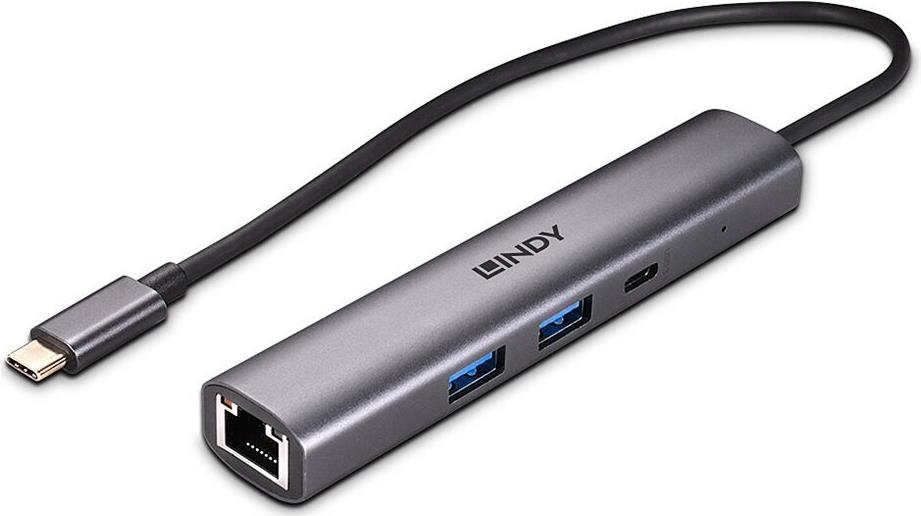 Lindy USB 3.2 Gen 2 Typ C Hub & Gigabit Ethernet Konverter 3 Port 