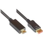 Anschlusskabel DisplayPort 1.4 an HDMI 2.0, 4K @60Hz, vergoldete Kontakte, OFC, schwarz, 1m, Good Connections® (DP14-HDMI1)