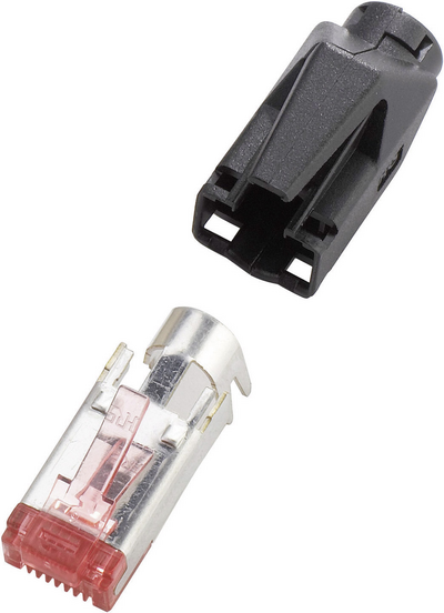 renkforce RJ45-Steckverbinder TM21 CAT 6, geschirmt Stecker, gerade Pole: 8P8C H9561.4-10 Schwarz H9561.4-10 10 St. (H9561.4-10)