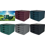 helit Schubladenbox "the green chameleon", rot 4 Schübe, aus recyceltem Kunststoff (mindestens 80% - 1 Stück (H6429525)