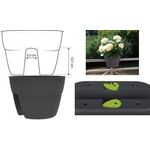 EDA Geländertopf "OSAKA", Durchmesser: 300 mm, anthrazit Höhe: 260 mm, Erdvolumen: 8 Liter, aus Kunststoff, - 1 Stück (013585 G.ANT SX)