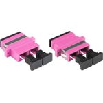 LWL Duplex Kupplung, SC (UPC) an SC (UPC), OM4, Multimode, Kunststoffgehäuse mit Flansch, Keramikhülse, violett, Good Connections® (LW-K209)