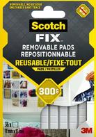 3M Klebepads Scotch-Fix 11 mm x 15 mm Weiss (7100263372)