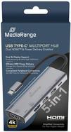 MediaRange HUB USB-C 5 in 1 Multiport Adapter, silber (MRCS511)