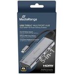 MediaRange HUB USB-C 5 in 1 Multiport Adapter, silber (MRCS511)
