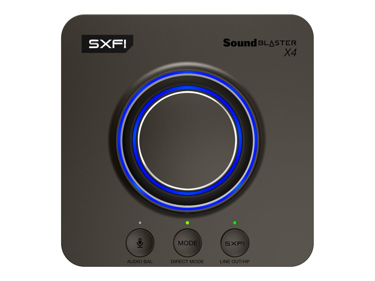 Creative Labs Sound Blaster X4 Externe USB-DAC, 7.1 Surround, 24-Bit / 192 kHz, USB-C, Schwarz