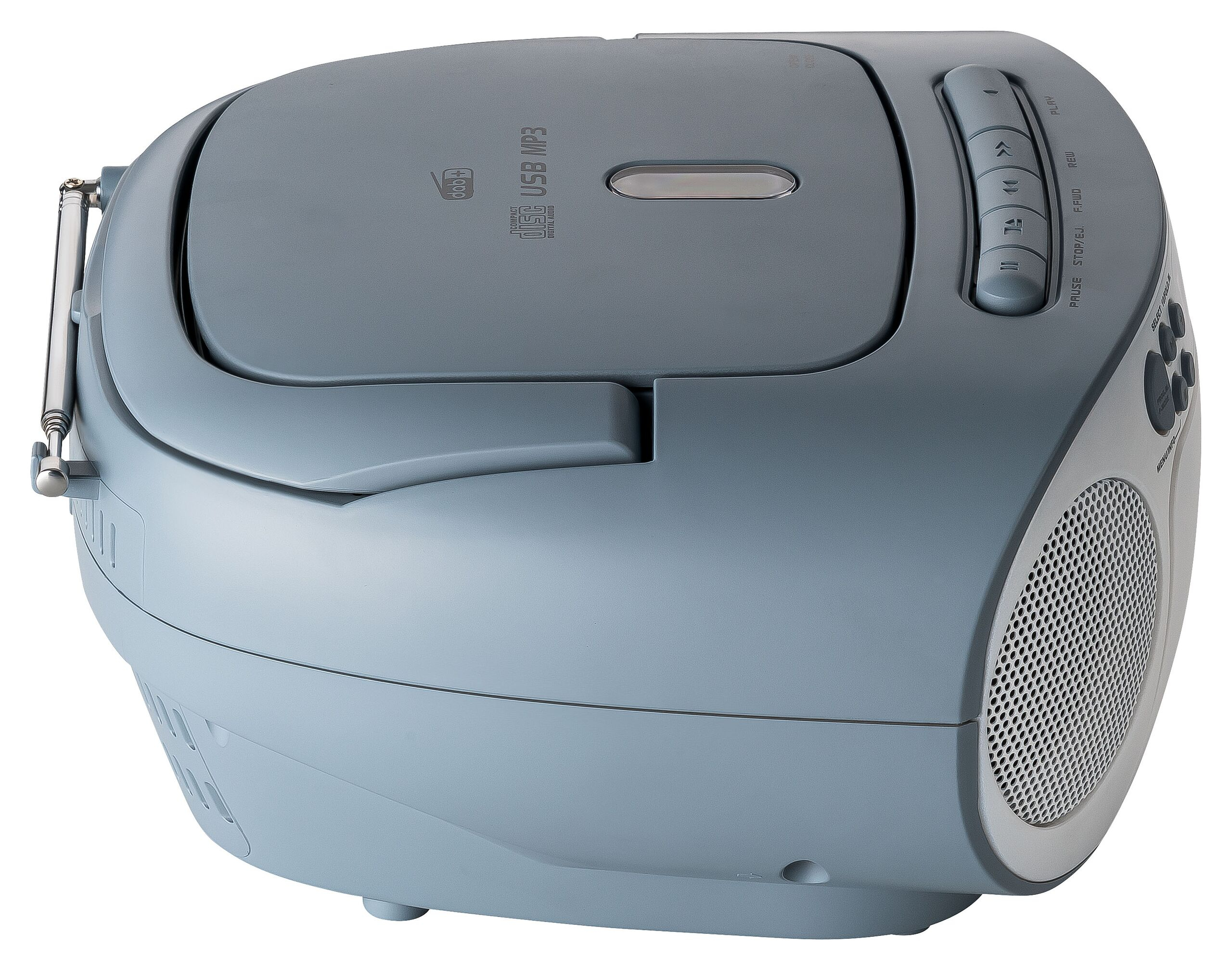 Reflexion RCR2260DAB Tragbarer Radiorecorder DAB+ UKW CD Kassette USB AUX 24 W Blau, Weiß